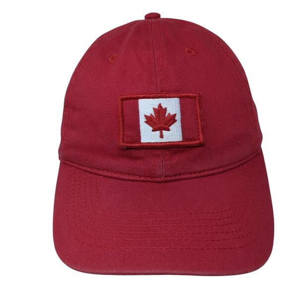 Canada Flag Slideback Baseball Cap Red One Size Adjustable Embroidered 6 Panel - Picture 1 of 10